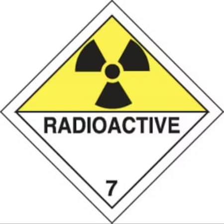 Accuform TDG PLACARD CLASS 7 273MM x 273MM TCP747VS100 TCP747VS100